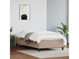 Vidaxl Estrutura De Cama Sem Colchão 100x200 Cm Couro Artificial Cappuccino