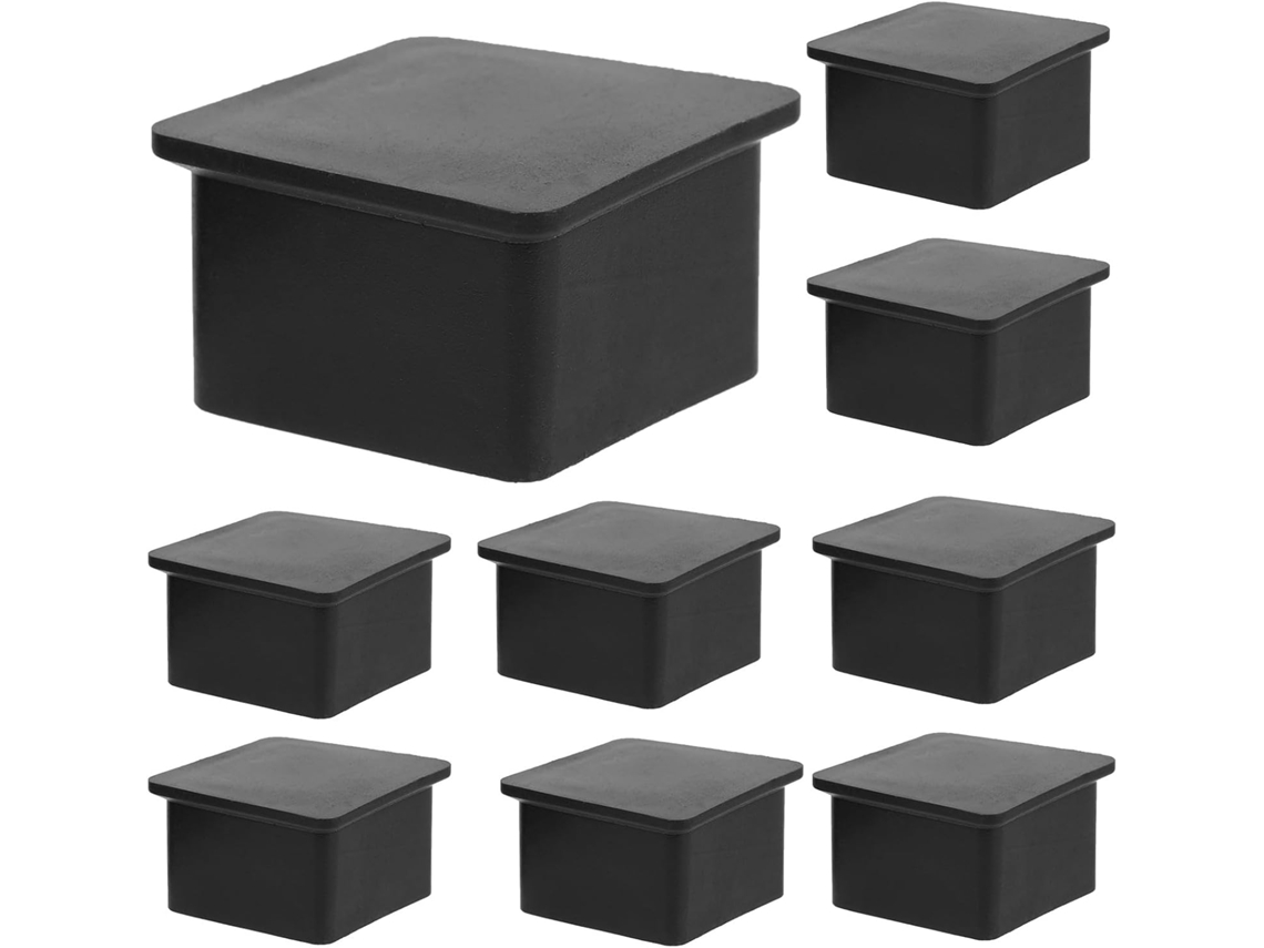 20 Unidades De Protetores Quadrados Pvc Para Pés Cadeiras, 40x40mm,