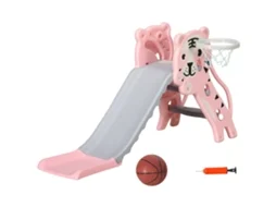 Escorrega Para Crianças Pe Cor Rosa 133x60x70 Cm Aiyaplay