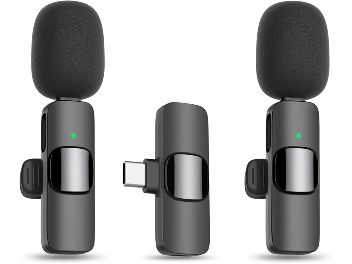 Lurelia Microfone De Lapela Sem Fios Redução De Ruído Usb-c Tipo C Bluetooth Para Gravação