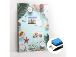 Quadro De Vidro Magnético Composição De Verão Para A Cozinha Espelharte (40x60 Cm)