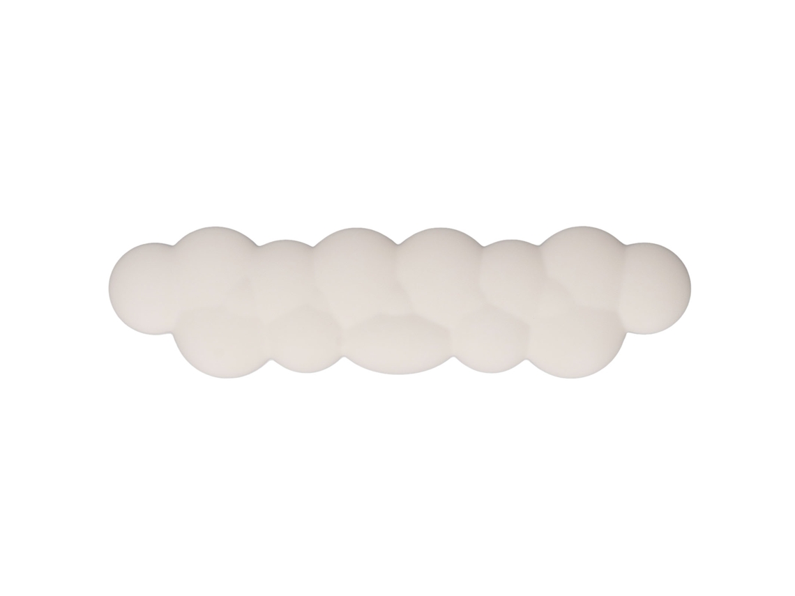 Apoio De Pulso Para Teclado Em Nuvem Em Couro Pu Ergonômico Para Jogo E Digitação, Almofada De Mesa Para Laptop, Branco Leite