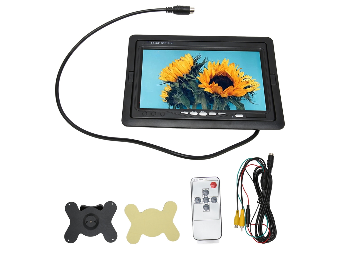 Monitor Lcd Tft 7 Polegadas Câmera Ré Carro