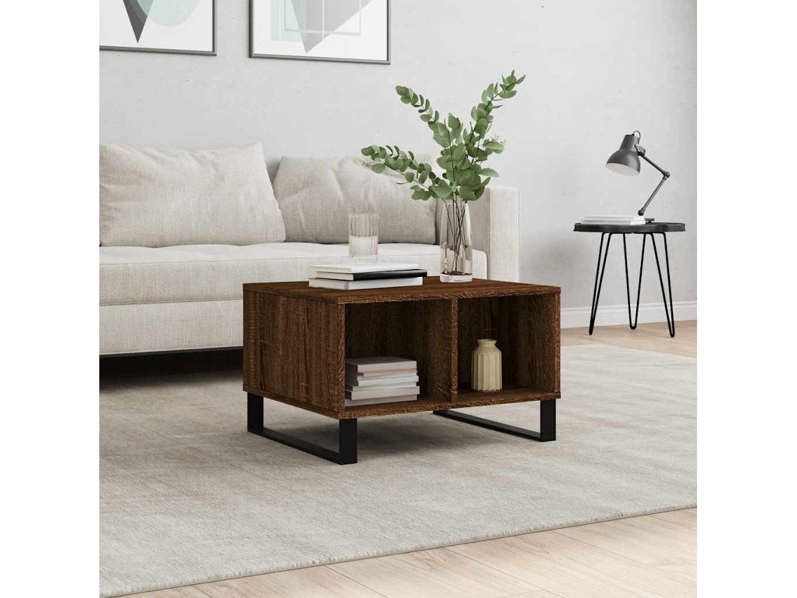 Vidaxl Mesa De Centro 60x50x36,5cm Derivados Madeira Carvalho Castanho
