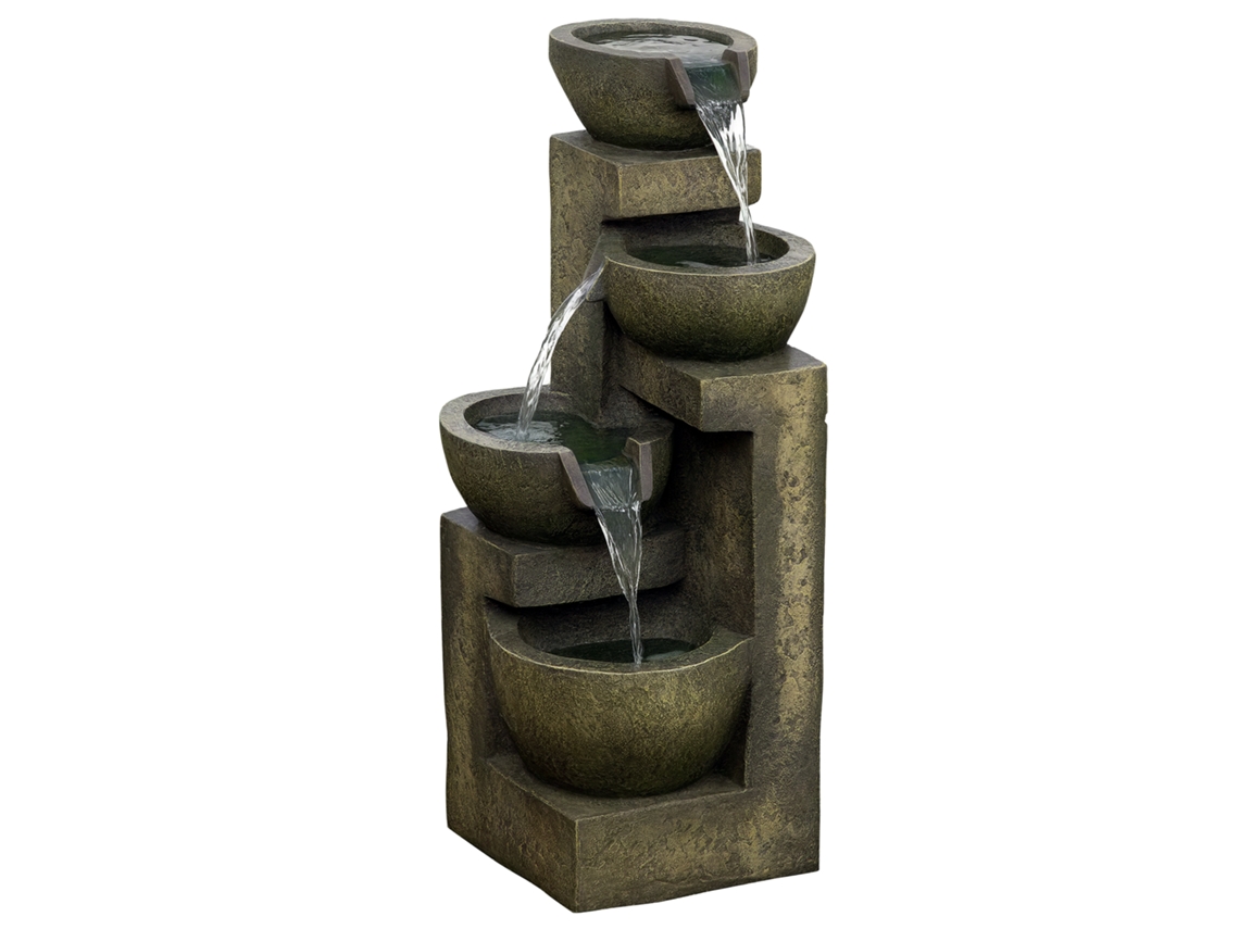 Fonte de Água em Cascata do BTFORUS, 4 níveis, 25x24x60cm, com bomba, multicolor