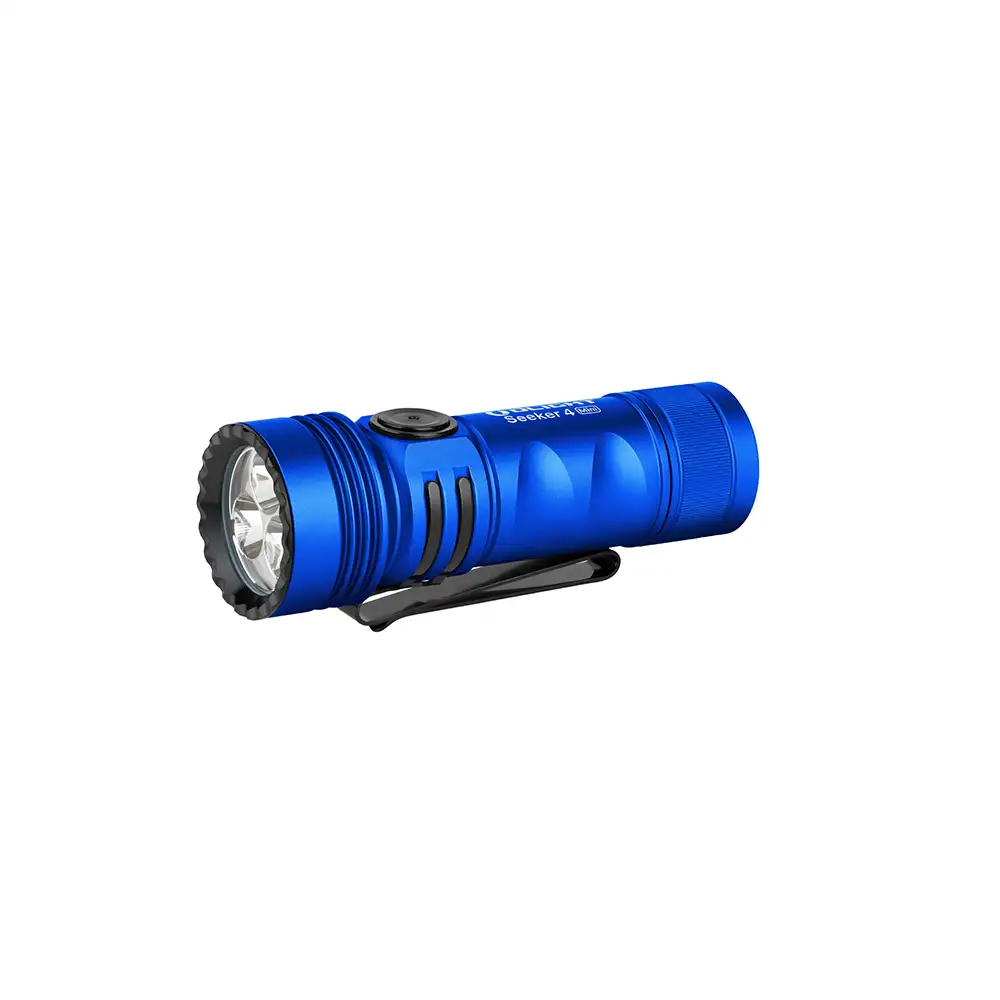 Lanterna Edc Recarregável OLIGHT Seeker 4 Mini com Led Branco e Luz Uv. Azul