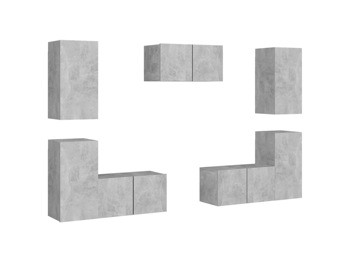 Tv Cabinet, Tv Cabinets Vidaxl Cinzeto Madeira Processada (n/a)
