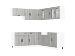 Conjunto de 11 armários de cozinha Cinza Sonoma - EXCLUSIVO DA MAISON