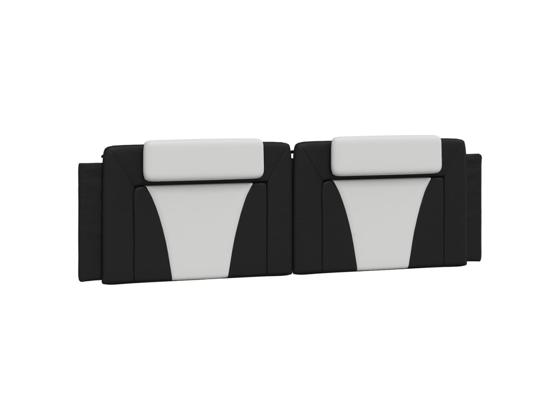 Almofada de Cabeça Viana em Couro Sintético Marrom e Branco MAISON EXCLUSIVE (180xCm)