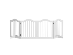 Portão Dobrável Cães 4 Painéis Mdf Branco