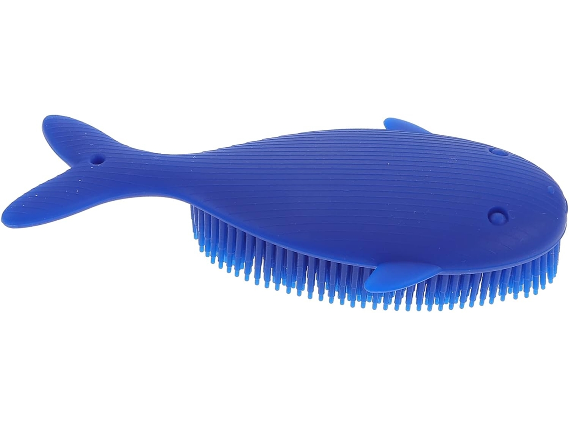 Escova De Banho Infantil Silicone Azul Escuro, Escova De Banho Corporal Para Meninos E Meninas, Para Limpeza De Cabelo