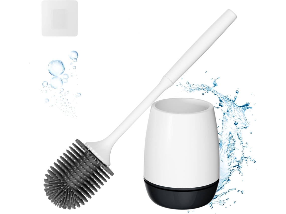 Escova Sanitária com Suporte de Secagem Ventilado, Preta AQUAFORGE