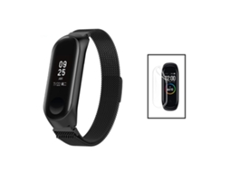 Kite Bracelete Milanese com Fecho Magnético + Pelicula de Hydrogel para Xiaomi Mi Band 7 Preto / Transparente