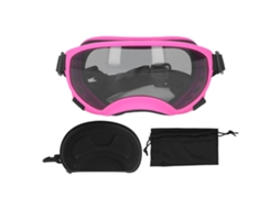 Óculos de Sol para Cães Proteção UV Leve Ventilados Confortáveis Moldura Rosa Lentes Cinzentas