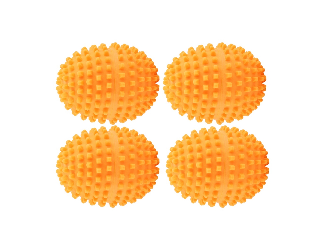 4pcs Bola Secadora Reutilizável Laranja de Pvc Oval para Secar Roupa Reduz Tempo e Energia | S/MARCA