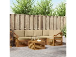 Vidaxl Conjunto De Sofás Para Exterior 6 Unid. Natural E Bege