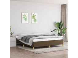 Estrutura De Cama Sem Colchão 180x200 Cm Tecido Castanho-escuro