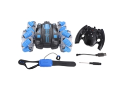 Carro De Stunt Rc Com Sensing De Gestos E Luzes Controle Por Mão 360° Rotação Azul Para Crianças