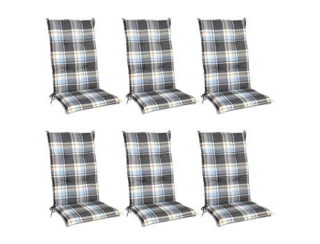 Sunny Bk Cadeira Alta 120X50X6Cm Azul Xadrez 6 Peças B BEAUTISSU