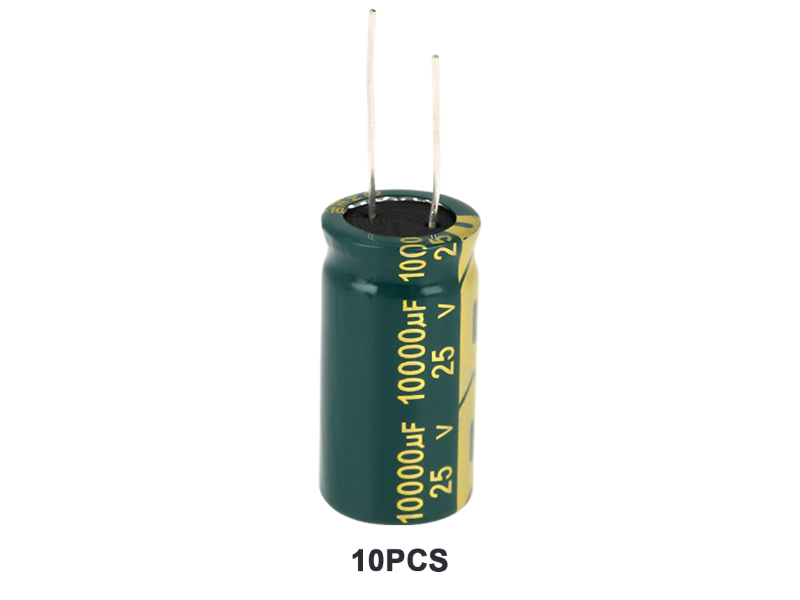 Kit de Condensadores Electrolíticos Radiales Verdes 25v 10000uf 10 Piezas Componentes Electrónicos