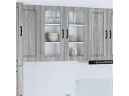 Vidaxl Armário De Vidro De Parede Porto Cinza Sonoma 80 X 31 X 80 Cm