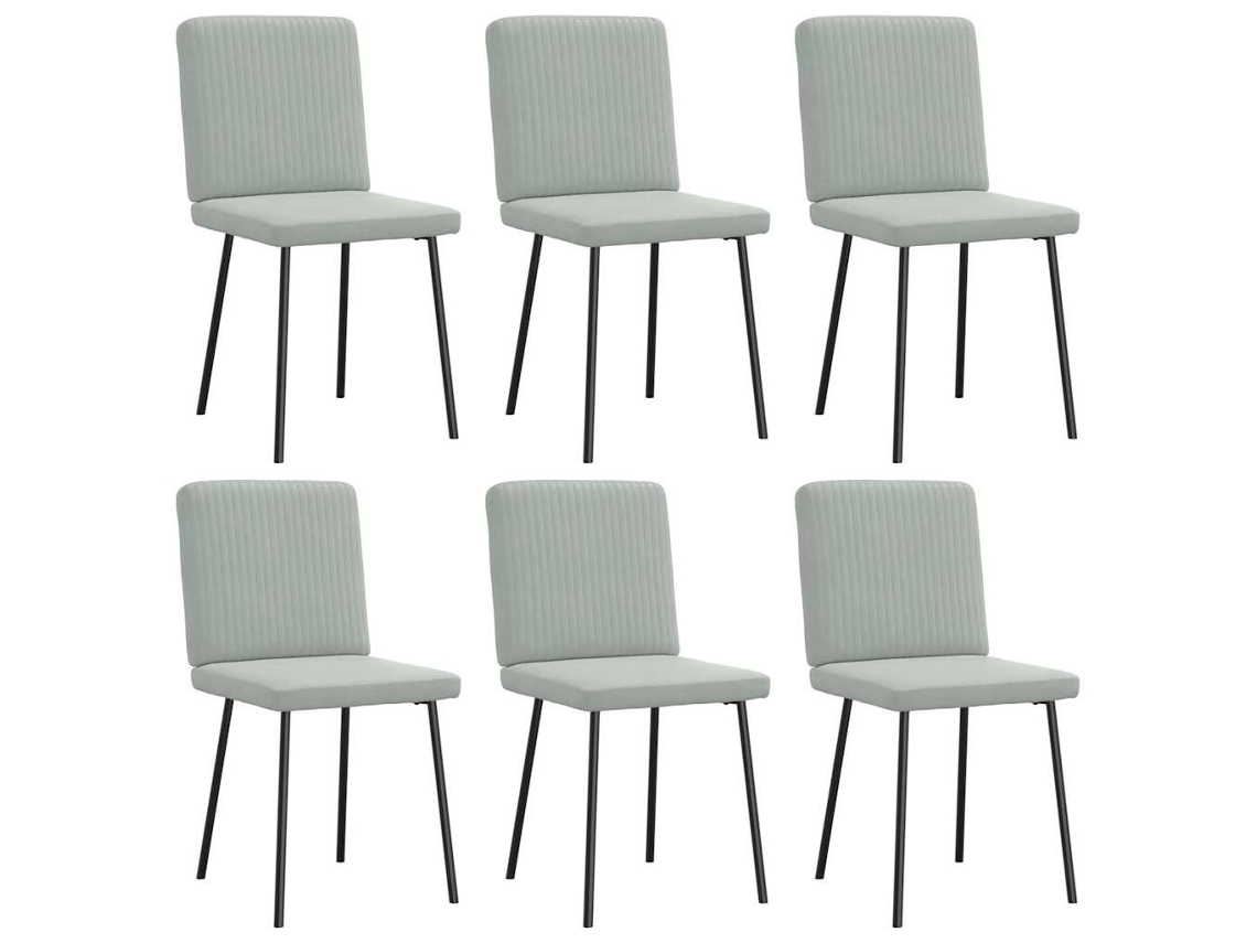 Vidaxl Cadeiras De Jantar 6 Pcs Veludo Cinzento-claro