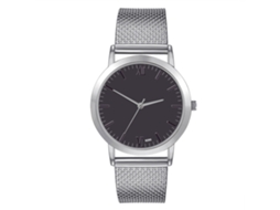Relógio de pulso de quartzo com pulseira de silicone, estilo casual para mulheres e casais, prateado.