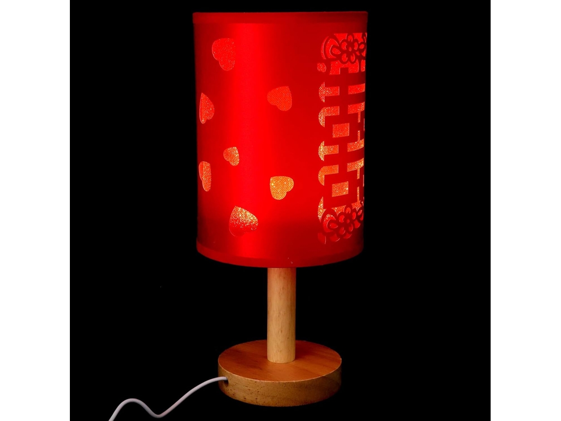 Abajur De Mesa Tradicional Vermelho Lalafina Para Casamento, Luz Noturna, Botão De Pressão, Luminária Decorativa Em