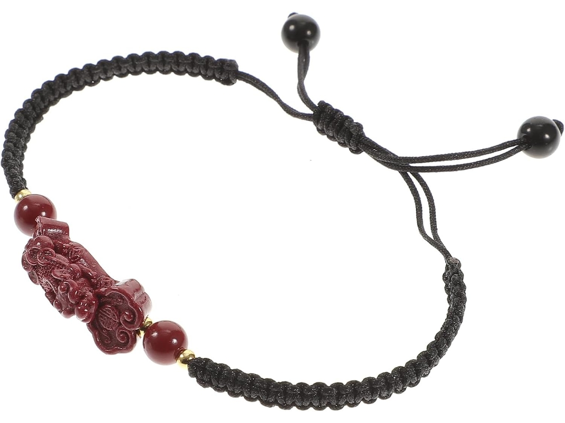 Pulseira Feng Shui Ciieeo Ajustável Em Corda Trançada Marrom, Joia Amuleto Criativa Para Atrair Saúde.