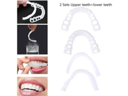 Dentes Falsos Cobrem Aparelho Falso Superior E Inferior Dentaduras Brancas Para Um Sorriso Bonito*
