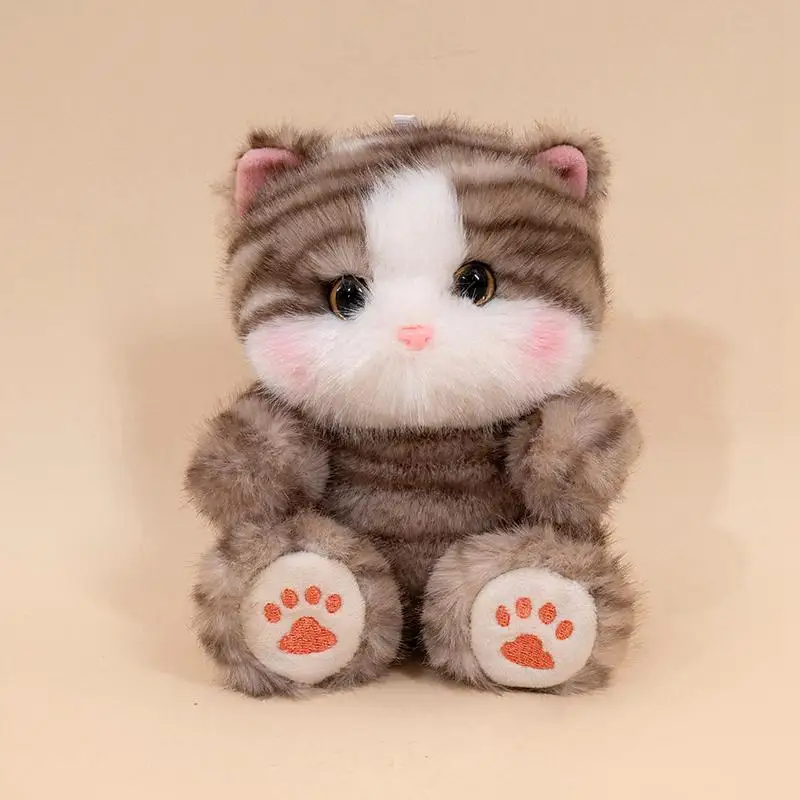 Lindo Gatinho de Pelúcia em Miniatura de 13cm, Feito À Mão MDUG (marrom 13cm)