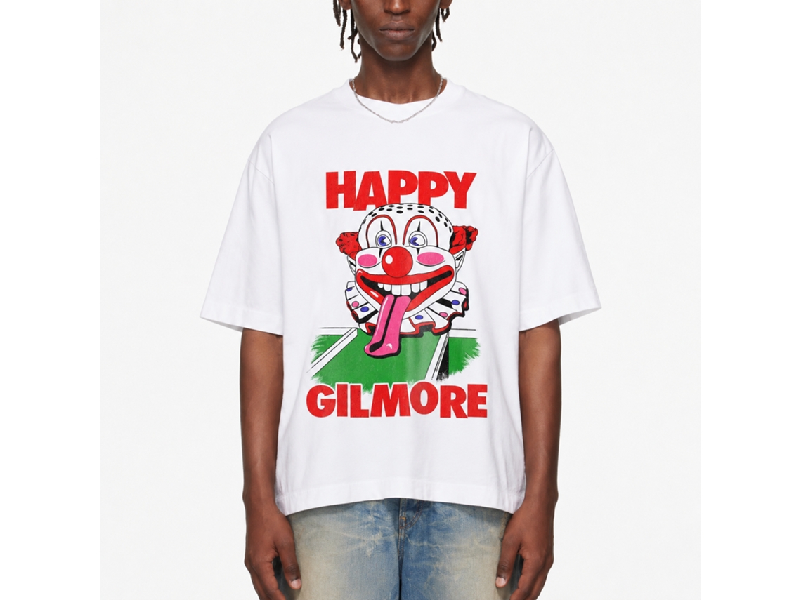 Rockinstone Happy Gilmore Clown Head White Adult T-shirt Size:xxl