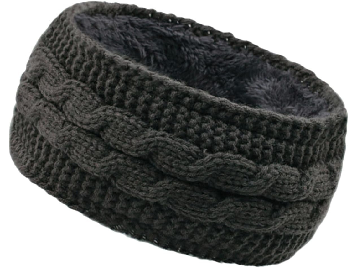 Faixa de cabeça tricotada e antiderrapante, grossa, espessa e elástica, para mulheres, ideal para o inverno.