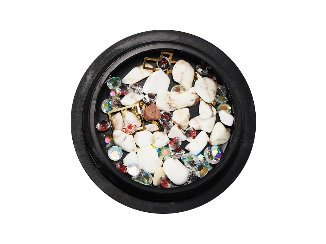 1 Caja De Adornos De Uñas Mezclados Diy Piedras Rhinestone Coloridas Herramienta De Manicura 01