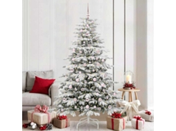 Vidaxl Árvore De Natal Articulada Artificial Branco 210 Cm Pe E Pvc
