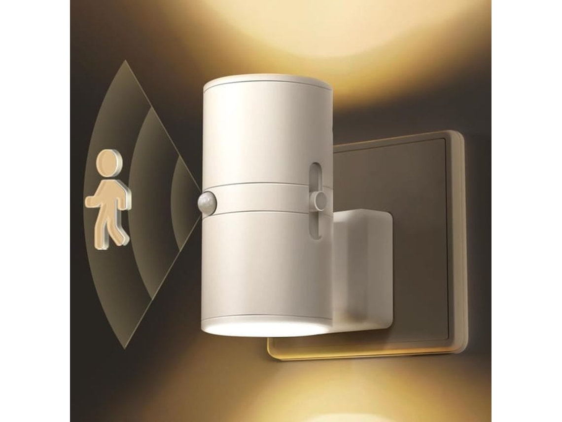 Luz Noturna Led 3000k Com Sensor De Movimento 0-100 Lm