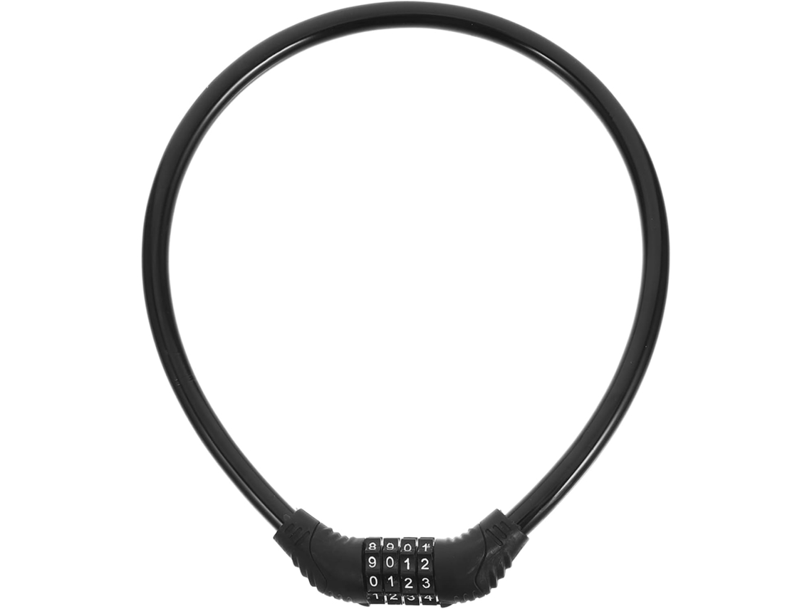 Cadeado De Corrente Para Bicicleta Em Aço Preto E Abs Com Chaves