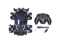 Ats carro de Controle Remoto 360° Derrape Fácil 1:12 Luzes Led Resistente a Choques Brinquedo Elétrico para Crianças Preto