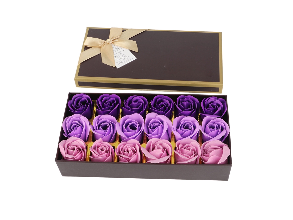 Sabonete de Rosas Romântico Degradê Roxo Presente Férias
