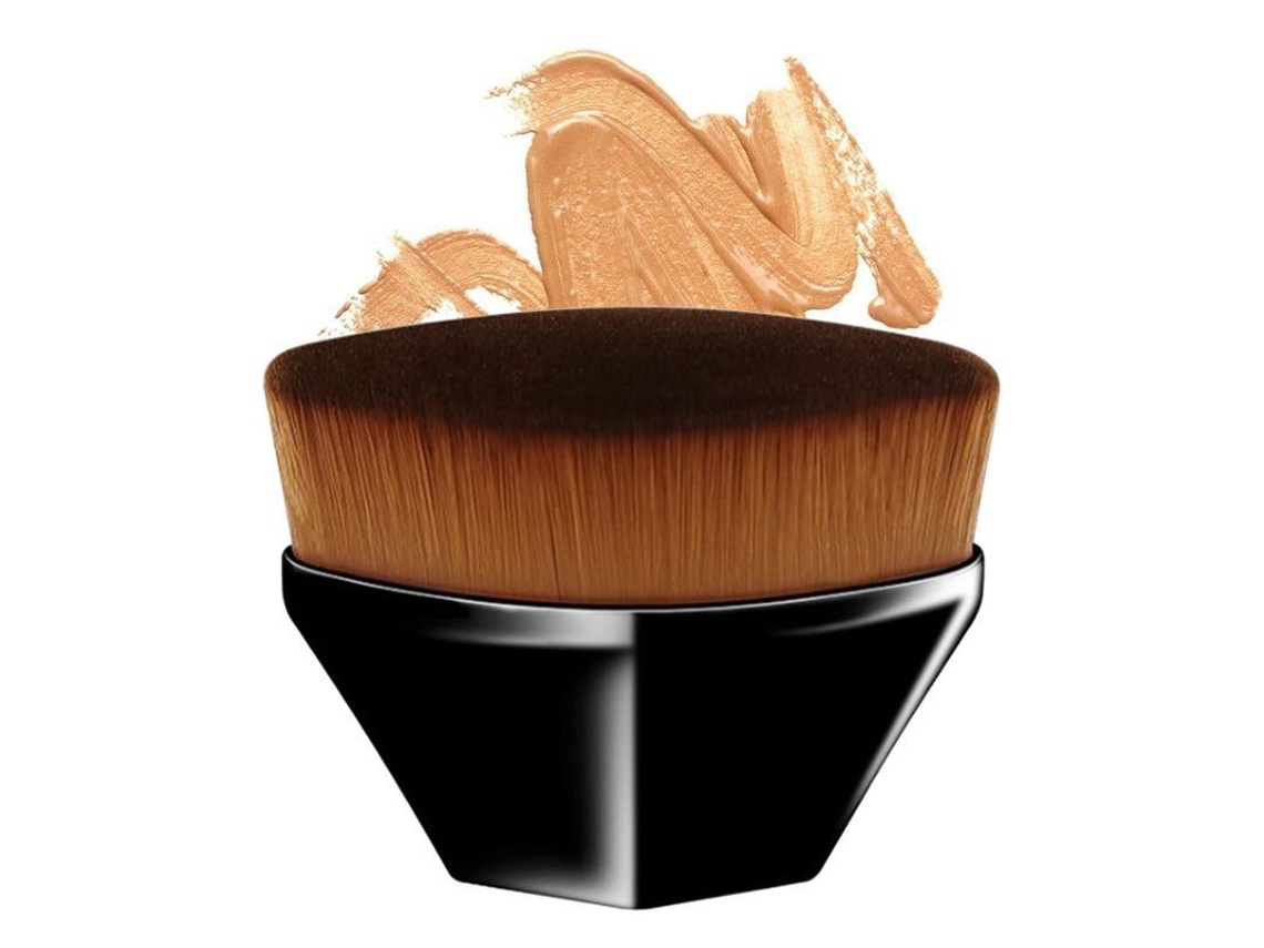 Pincel de Maquiagem para Base, Pincel Facial para Líquido, Creme e Pó, Cabelo Sintético e Lã, Preto