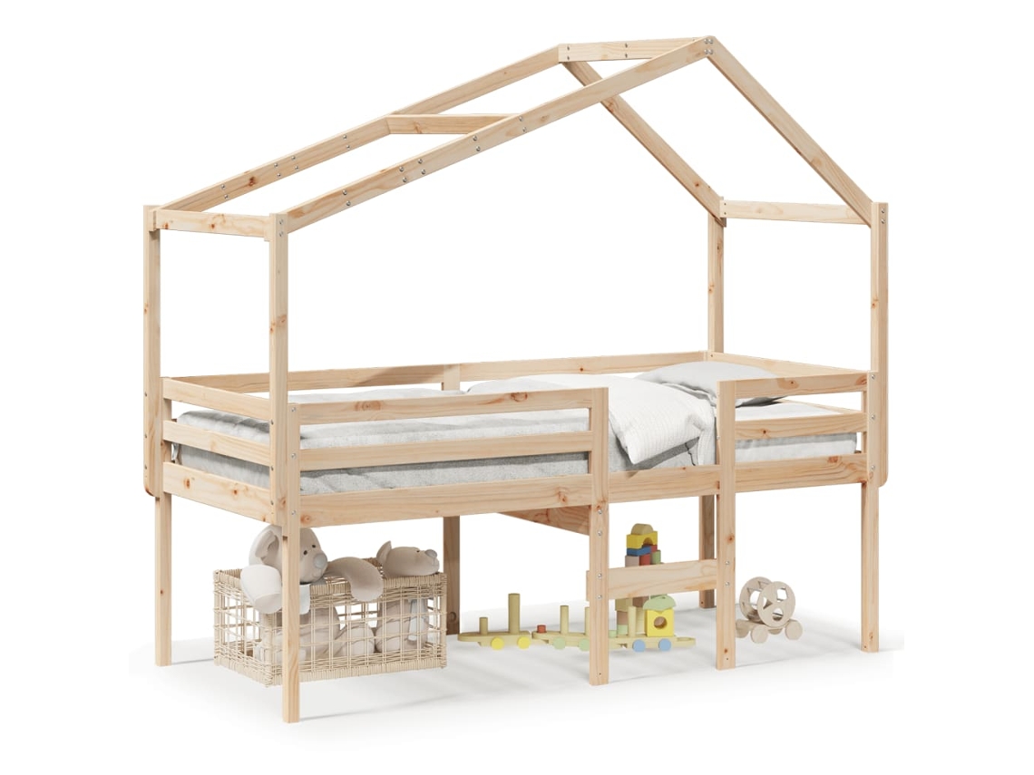 High Sleeper Bed, High Sleeper Beds Vidaxl Marrom Madeira De Pinho (90 X 200 Cm)