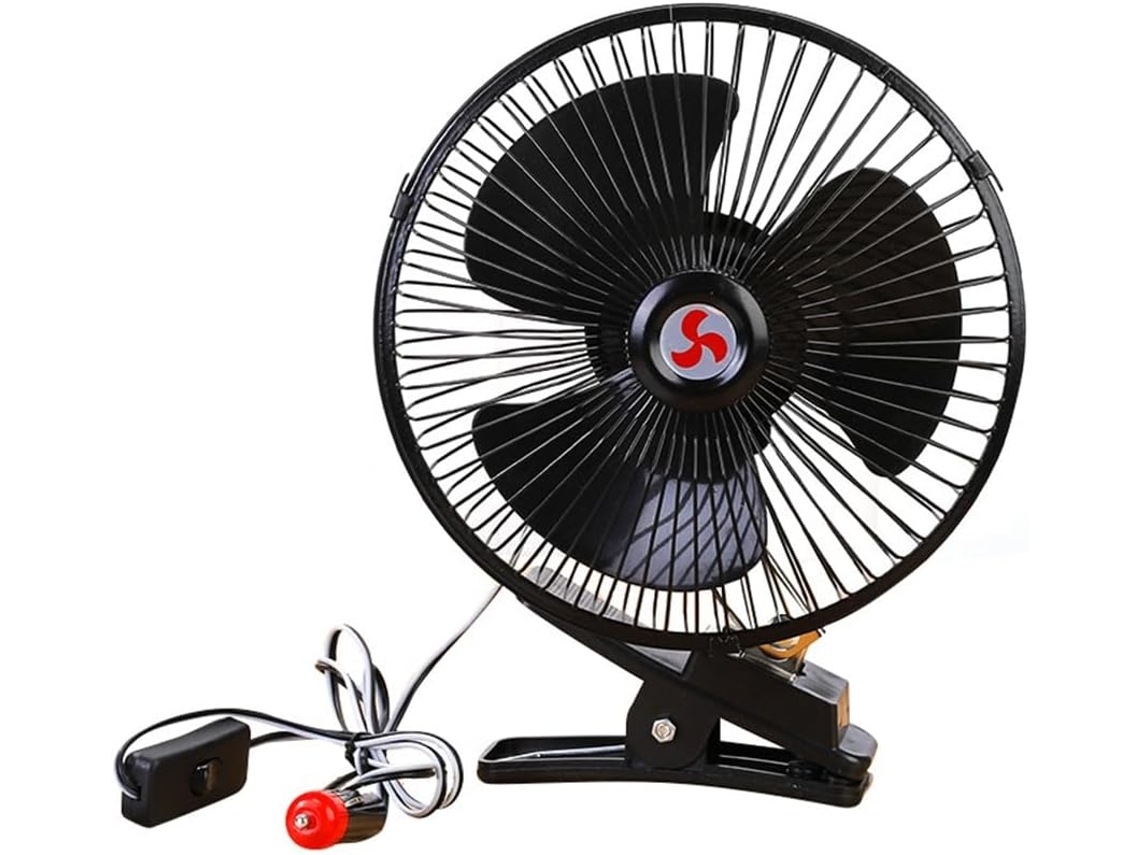 Ventilador Oscilante Para Carro Carriere, Ventilador Portátil Para Carro, Mini Ventilador Elétrico 12v Preto