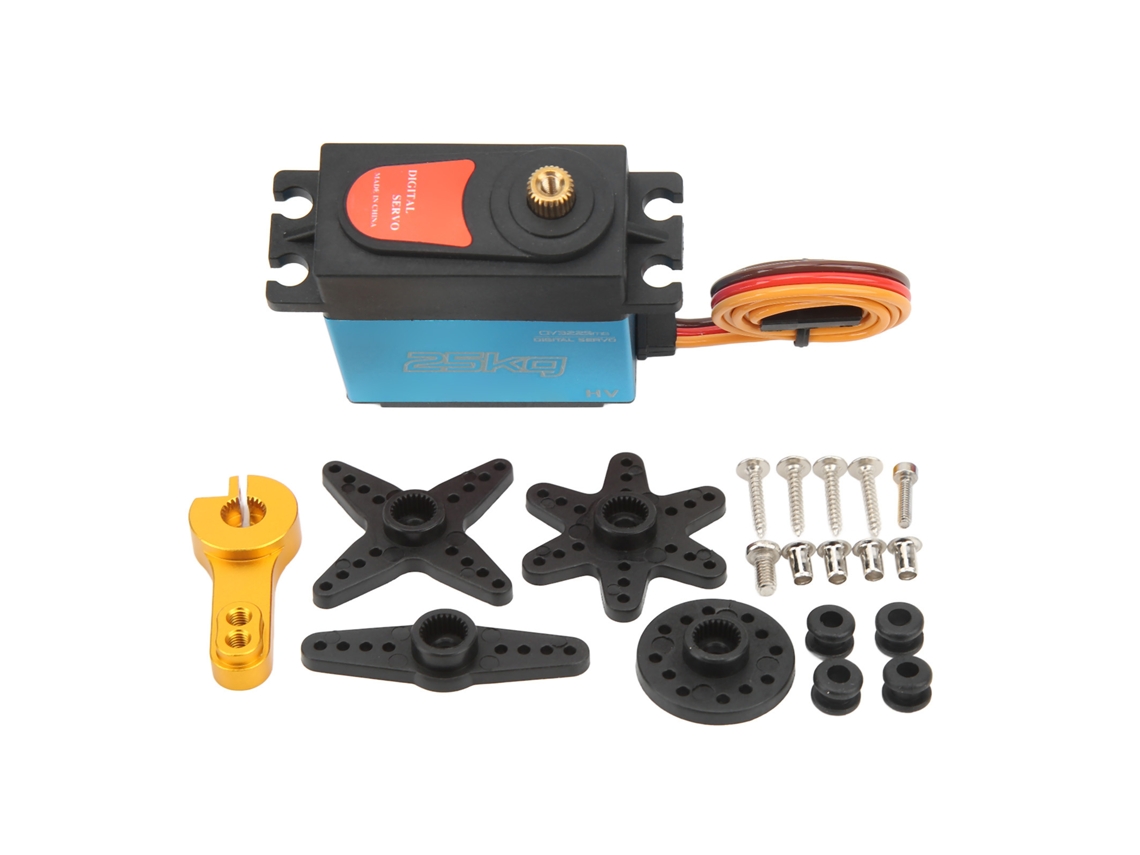 Yui motor Servo Digital 25kg Metálico Impermeável 180° para Robô Carro Rc Azul