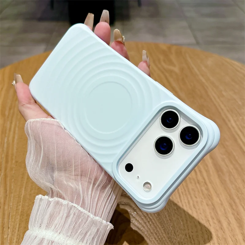 (azul, Iphone 13 Pro Max) Capa De Carregamento Magnético Em Silicone Líquido, Resistente A Quedas E Com Toque Suave.