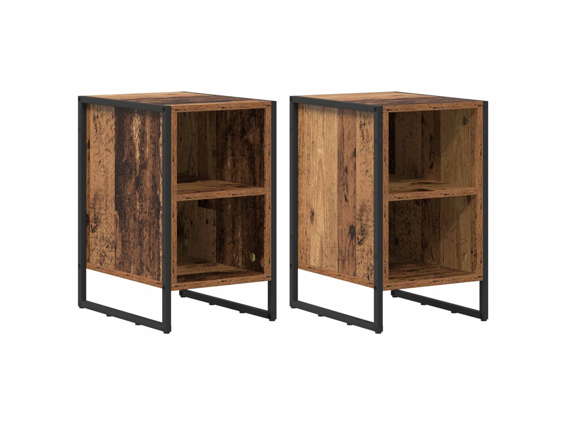 Conjunto de 2 Mesas de Cabeceira Madeira Antiga 39,5x30x50 cm MAISON EXCLUSIVE