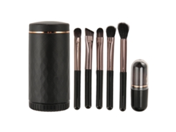 Set De Brochas De Maquillaje De Viaje 6 En 1 Con Espejo