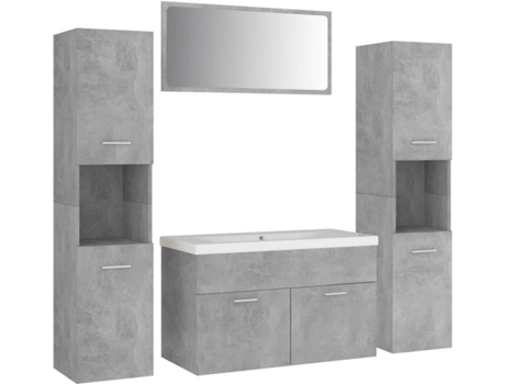 Conjunto de Móveis  3071238 (Cinzento - Aglomerado de Madeira - 80x38.5x46 cm)