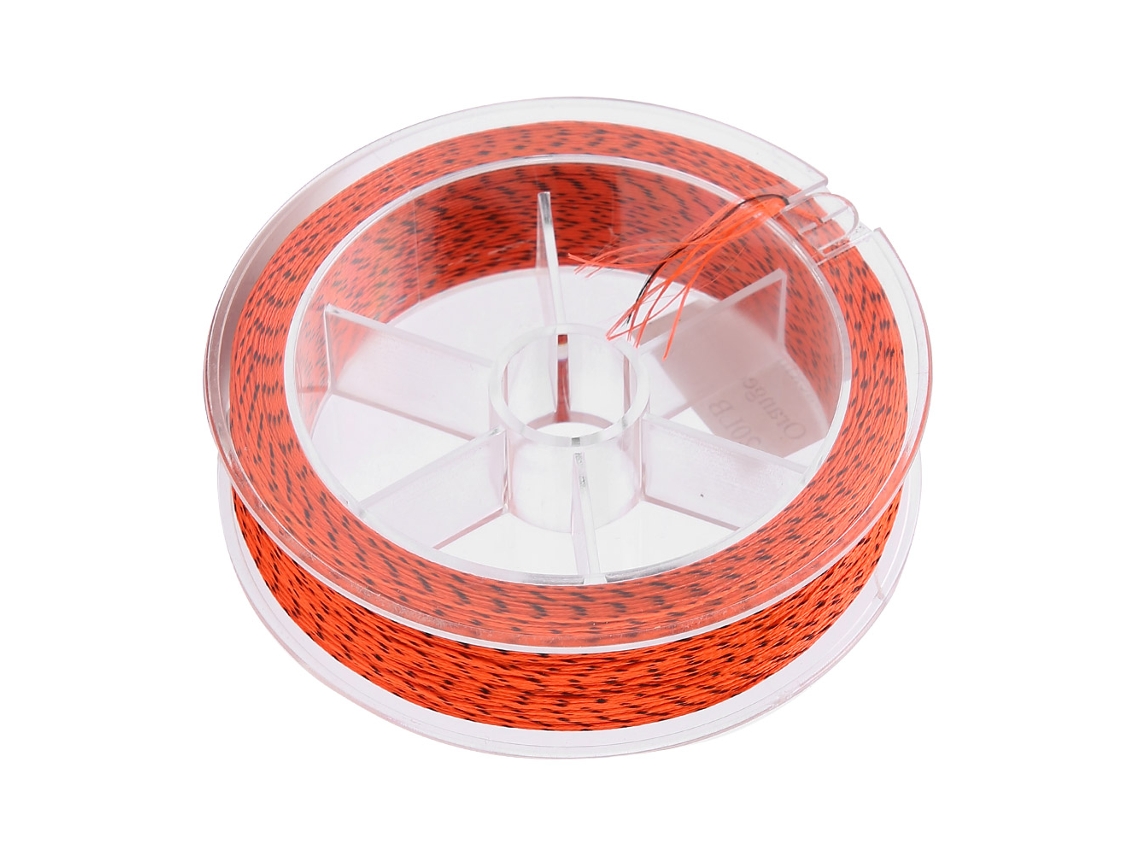 Linha de Pesca com Mosca AQUAFORGE de 100m, Extensor, Preto e Laranja, 20lb