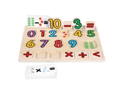 Quebra-cabeça Educativo De Madeira Com Equações Para Crianças 30x22cm