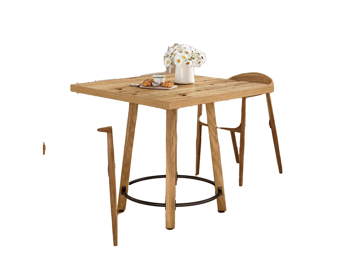 Mesa De Jantar, Design Compacto, Construção Durável, Marrom E Preto